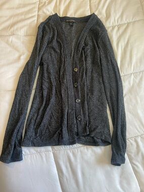 Banana Republic Dark Charcoal Ribbed Button-Up Women's Cardigan